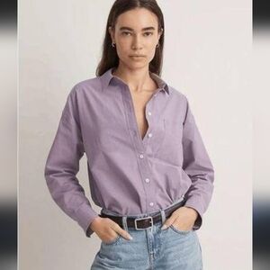 Madewell The Signature Poplin Oversized Shirt Aster Bloom xxs